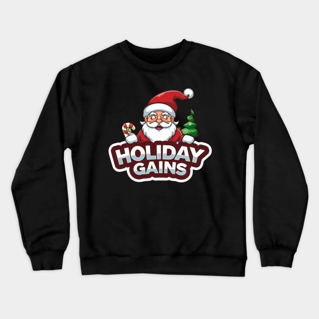 Festive Fitness: Santa’s Holiday Gains Crewneck Sweatshirt by ramith-concept